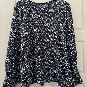 Express Black and White Patterned Blouse